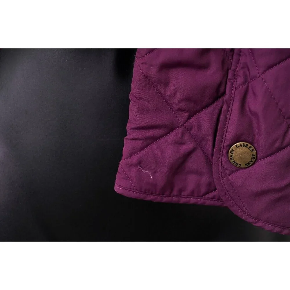 LAUREN Ralph Lauren Purple Quilted Jacket with Buckle Collar - Picture 12 of 16